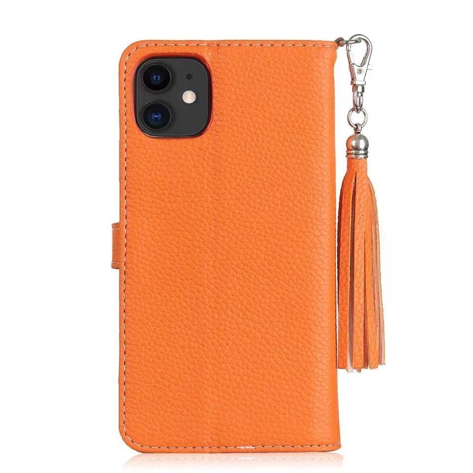 Chic spenne skinn iPhone -veske | Premium rullesteins tekstur, daglig stemningsforsterker