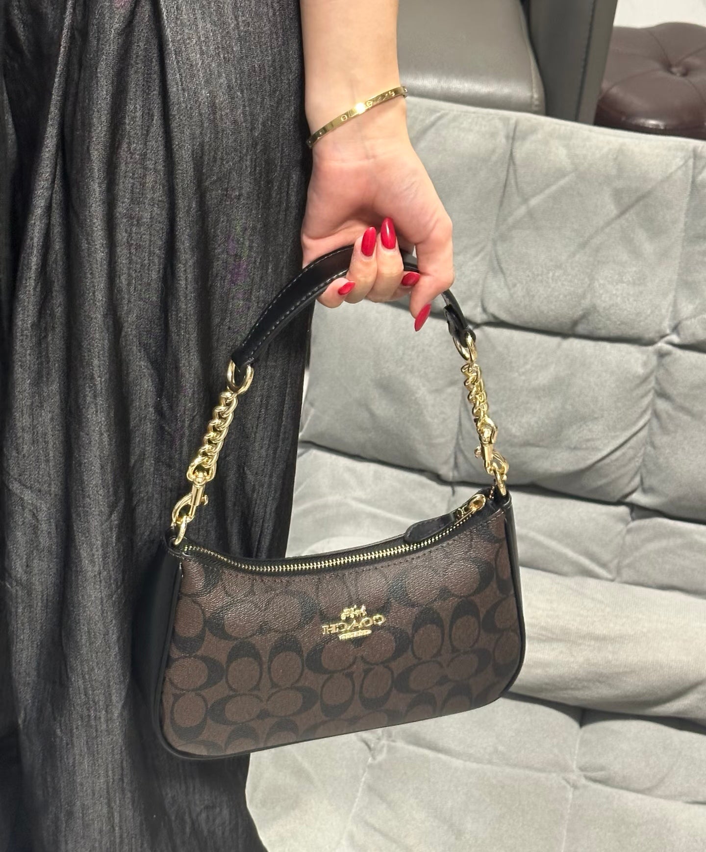 Teri Shoulder Bag In Signature Canvas in Brown