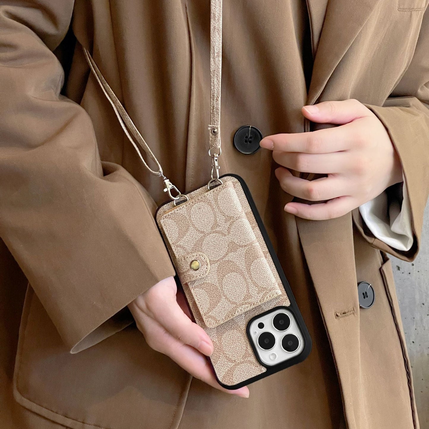 COA Card Bag Lederen Chain iPhone -hoesje