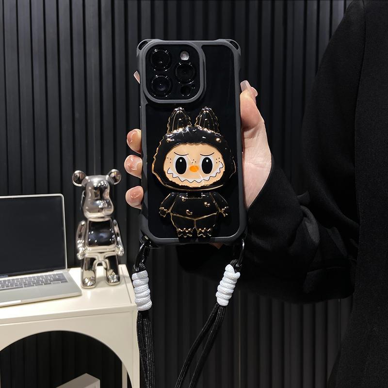 Hard Shell Labubu Mirror Kickstand iPhone Case - Rotatable Mirror | Sjokkfast design