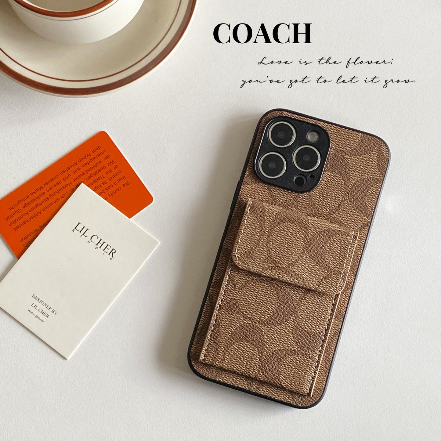 Coach iPhone-sak med Wallet Light Brown-HP240513