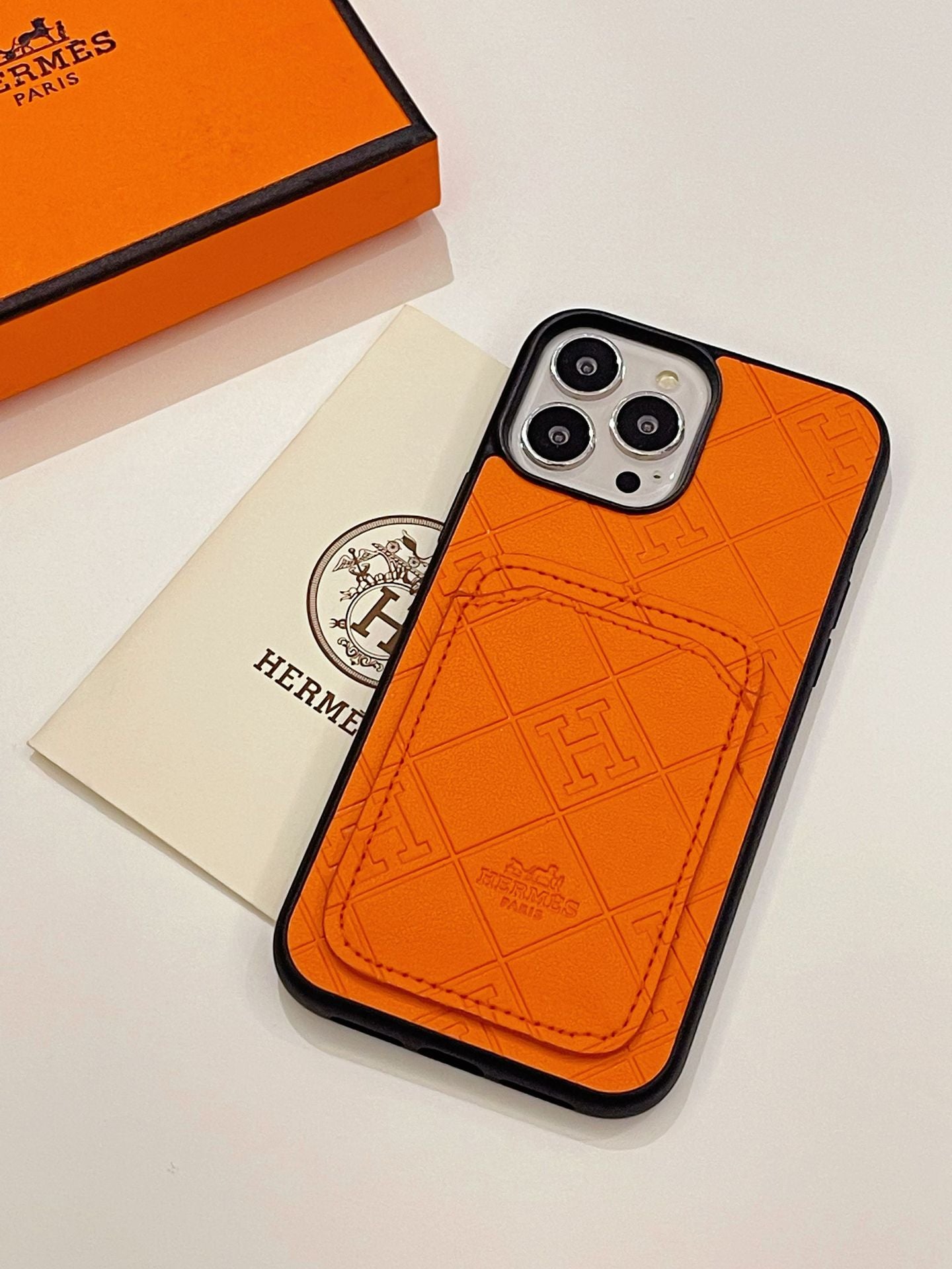 H Lederen kaarthouder iPhone -hoes