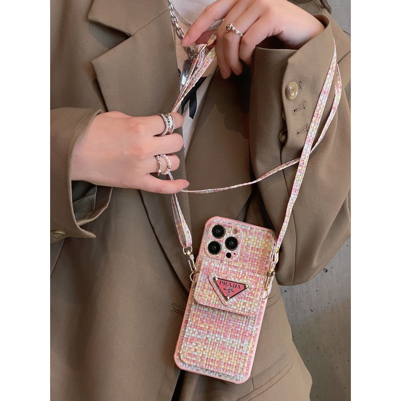 PRA Weave Card Bag Crossbody iPhone Case