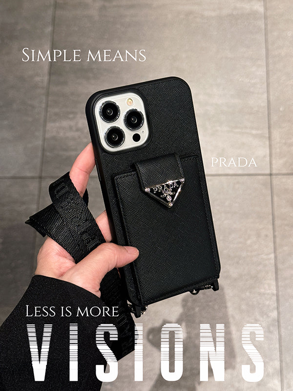 PRA Crossbody lederen iPhone -hoes