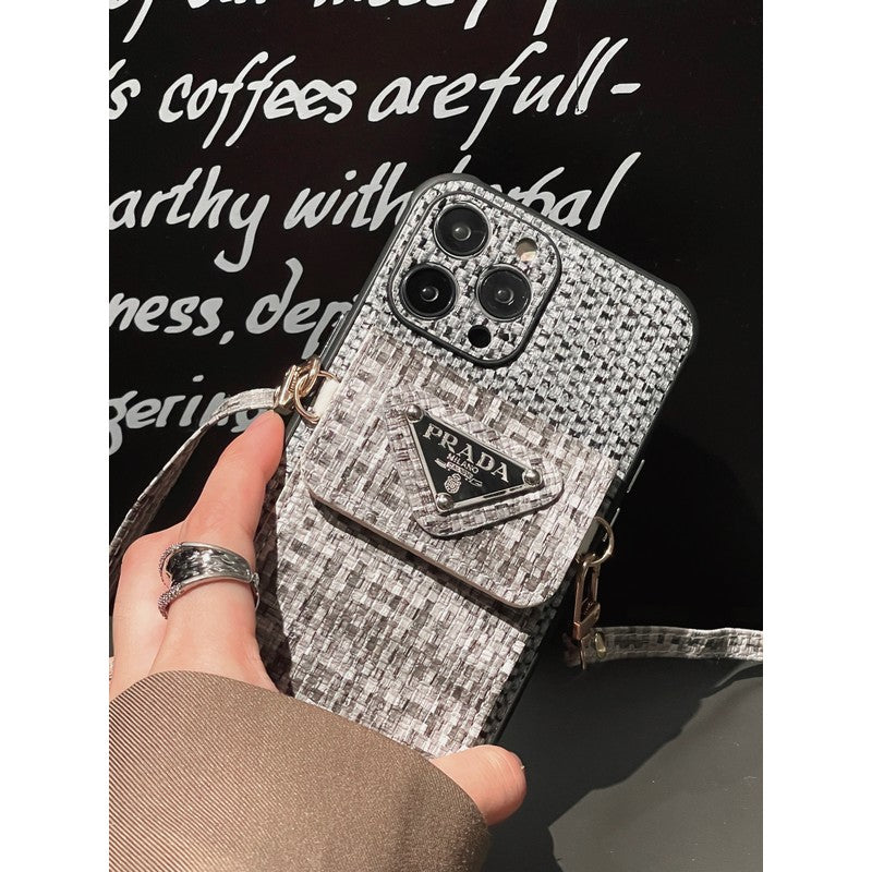 PRA Weave Card Bag Crossbody iPhone Case