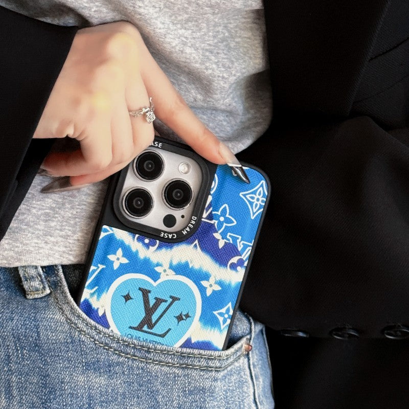Lou Blue Leather iPhone -veske