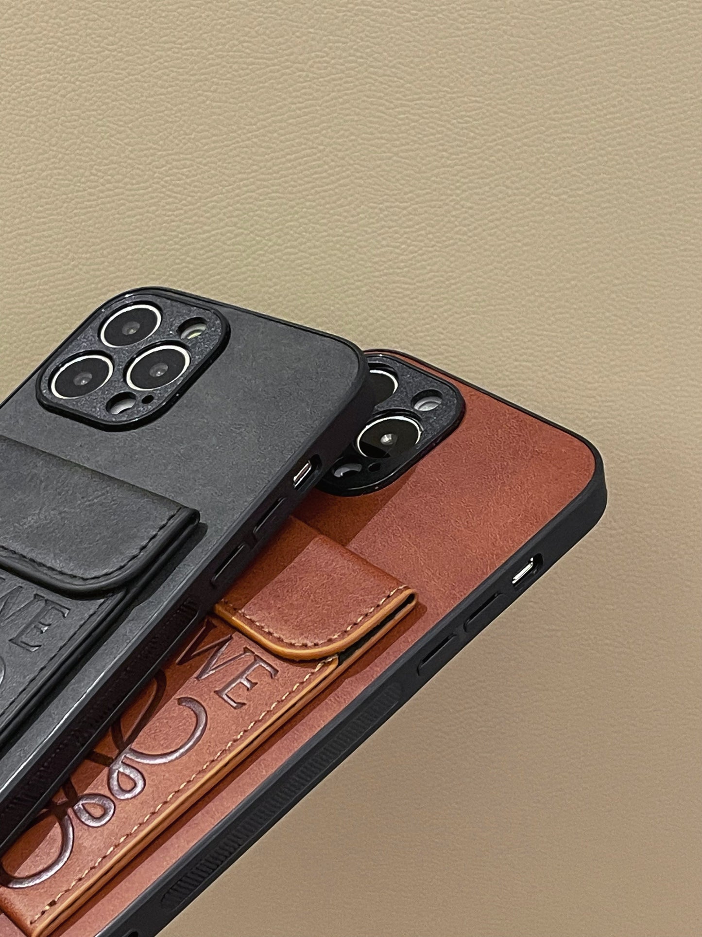 Loewe iPhone mál með kortahafa Brown-LZP241448