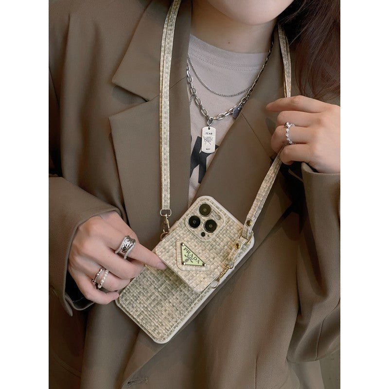 PRA Weave Card Bag Crossbody iPhone Case