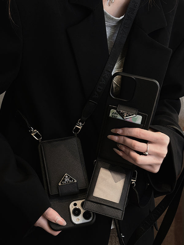 PRA Crossbody lederen iPhone -hoes