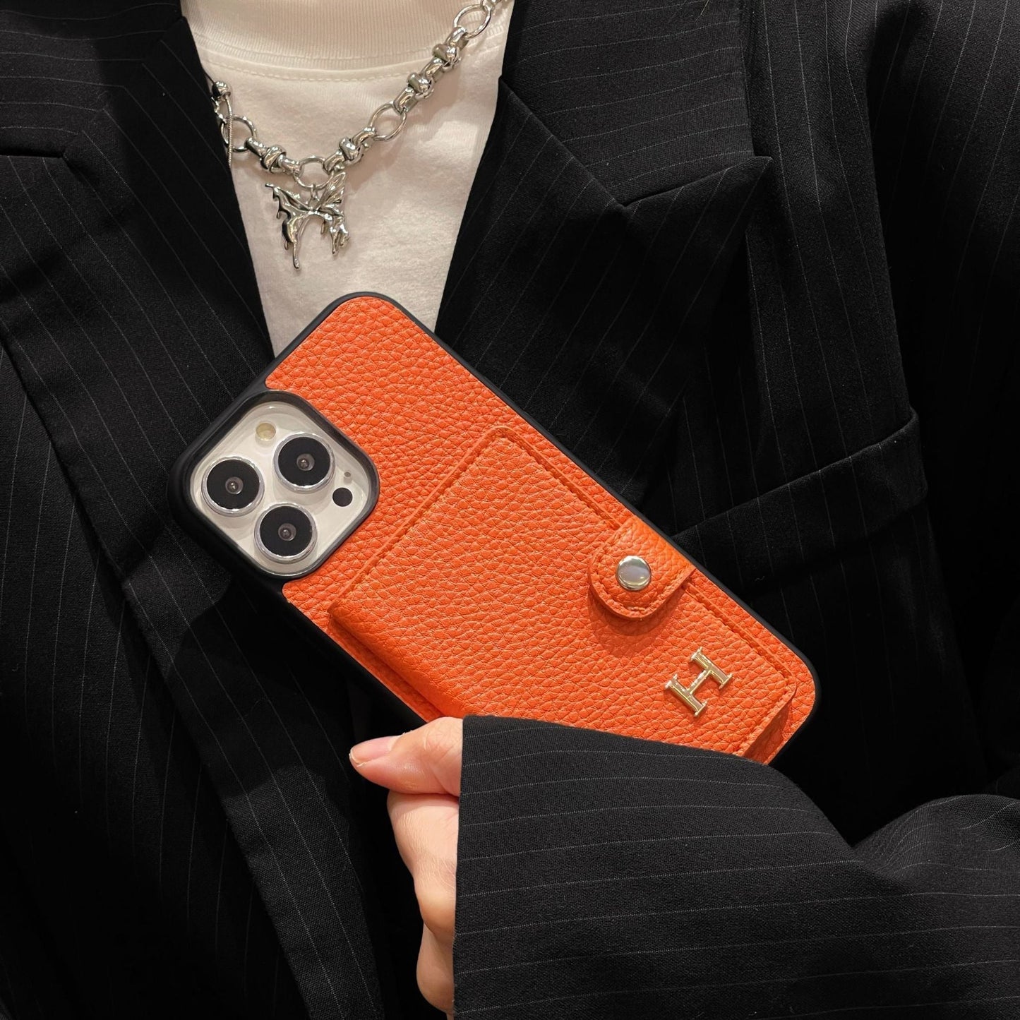 H Leather Card Holder iPhone -veske