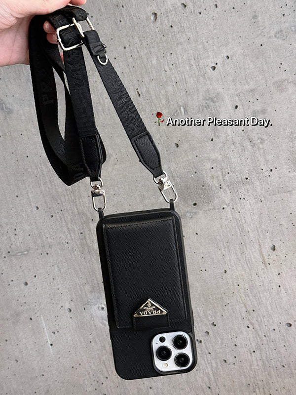 PRA Crossbody lederen iPhone -hoes