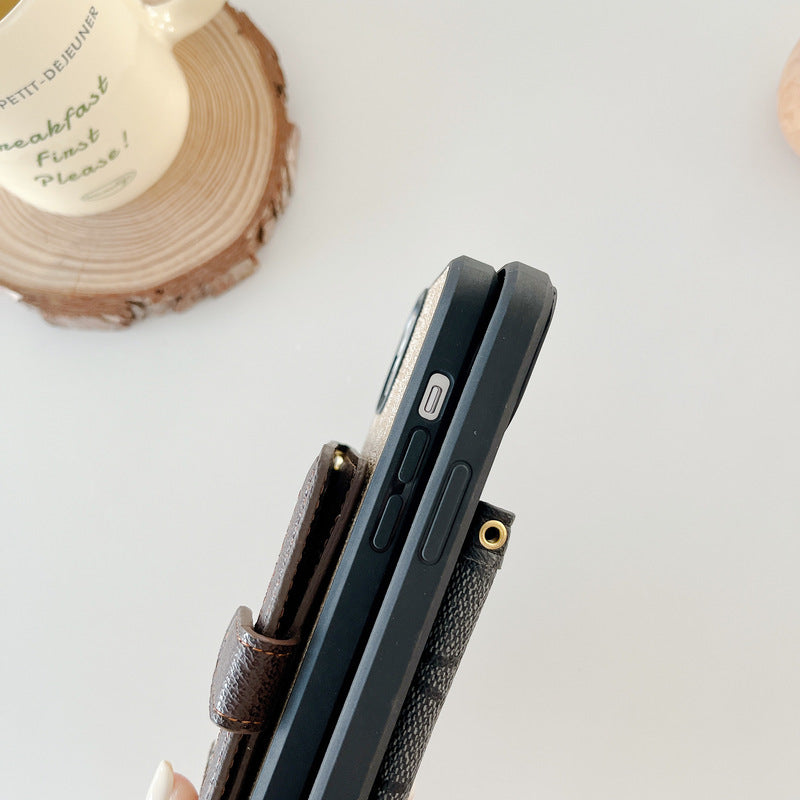 Coach iPhone Case með veskinu og krossbody ól svörtu -xk240402