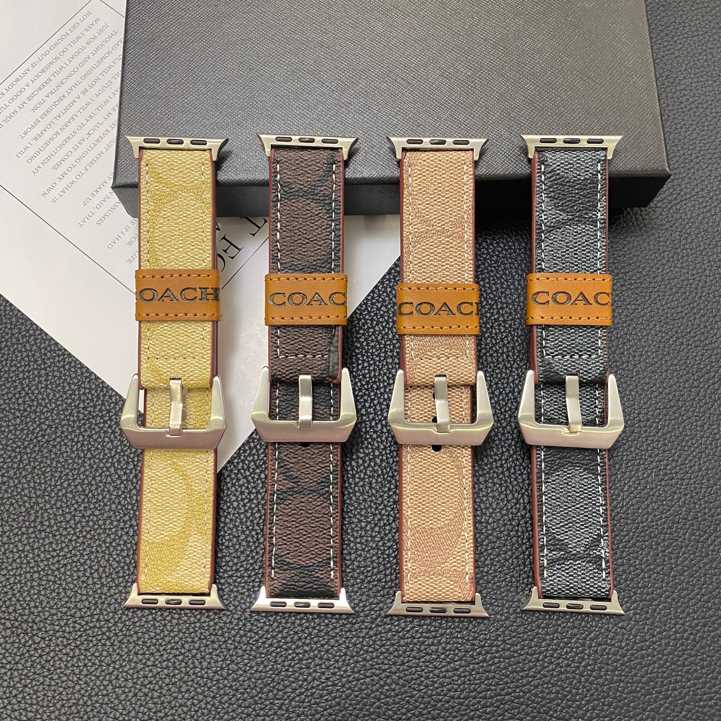 Treinador de couro Apple Watch Band Coffee-YHK244221710