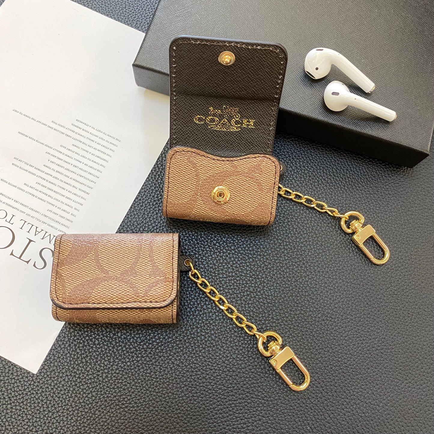 Coach de luxo AirPods Pro Cases Light Brown-YH240425