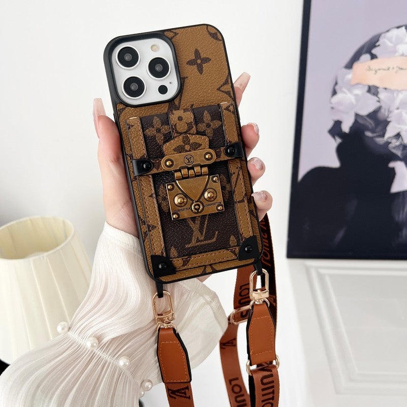Lou Brown Brown Crossbody Chain iPhone