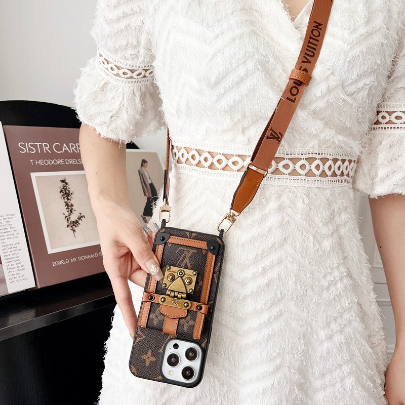 Lou Brown Brown Crossbody Chain iPhone