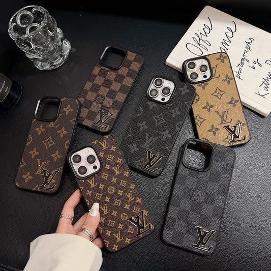 Lou Black logo lederen iPhone -hoesje