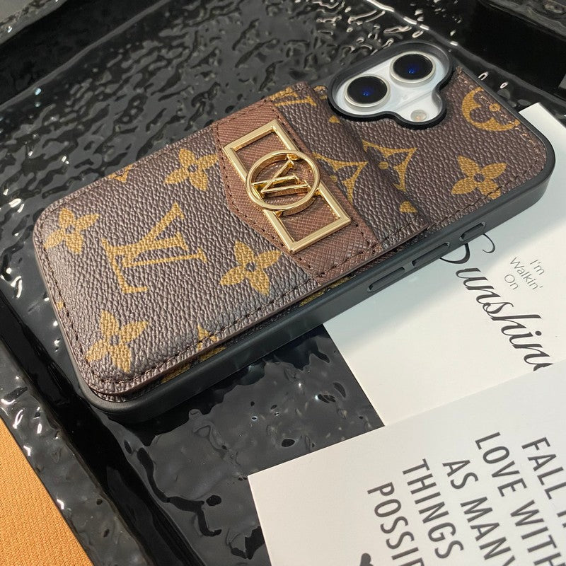 Lou Card Bag Gold Logo Custode per iPhone