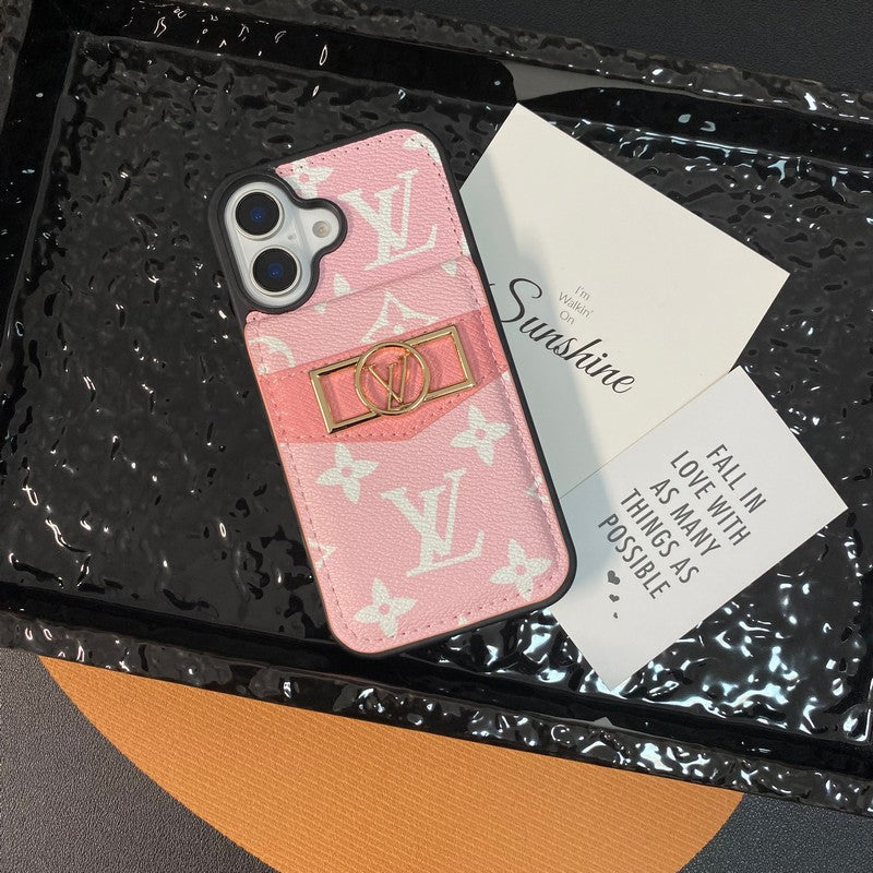 Lou Card Bag Gold Logo Custode per iPhone