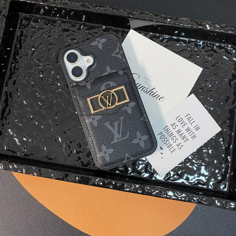 Lou Card Bag Gold Logo Custode per iPhone