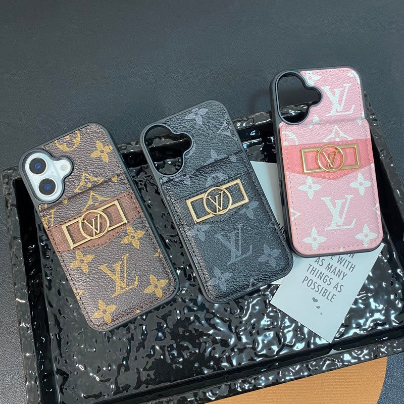 Lou Card Bag Gold Logo Custode per iPhone
