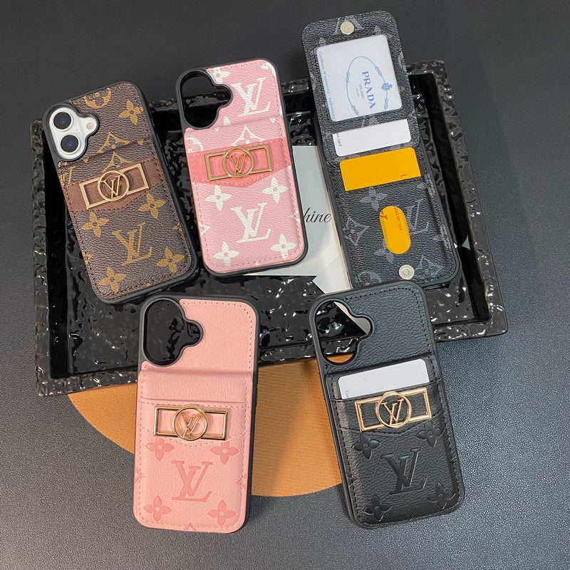 Lou Card Bag Gold Logo Custode per iPhone