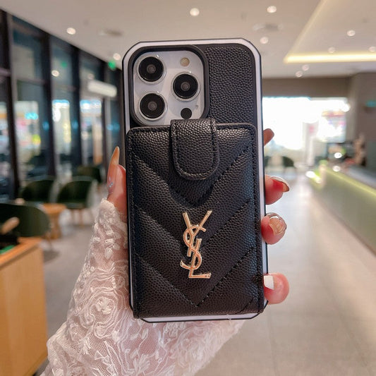Saint Card Bag Color Lederen iPhone Case