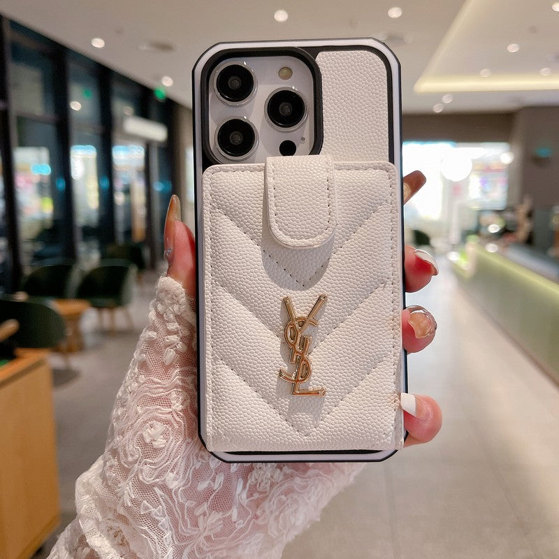 Saint Card Bag Color Lederen iPhone Case
