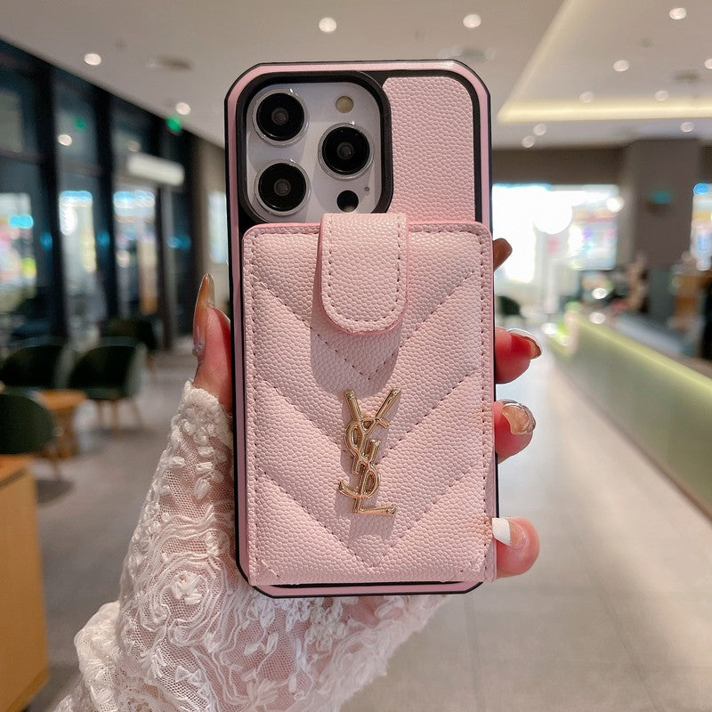 Saint Card Bag Color Lederen iPhone Case