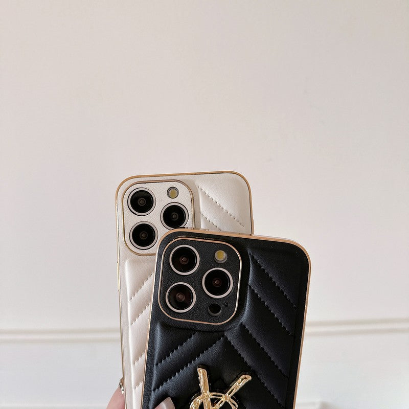 Caso para iPhone de couro colorido Saint