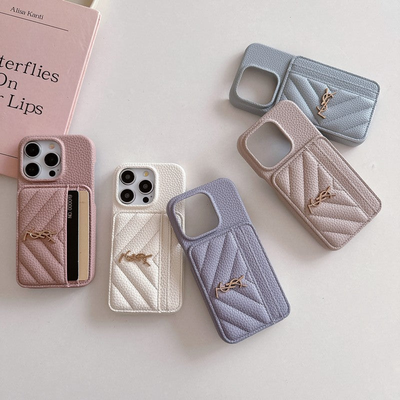 Saint Card Bag Color Lederen iPhone Case