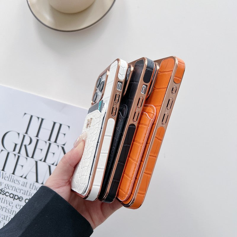 H Rose Gold Leather iPhone -veske