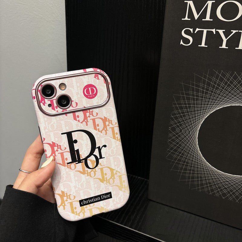 CD Wit & Bruin leren iPhone-hoesje