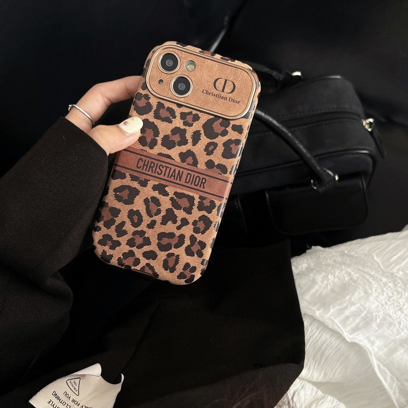 Cd bruine kleur lederen iPhone -hoesje