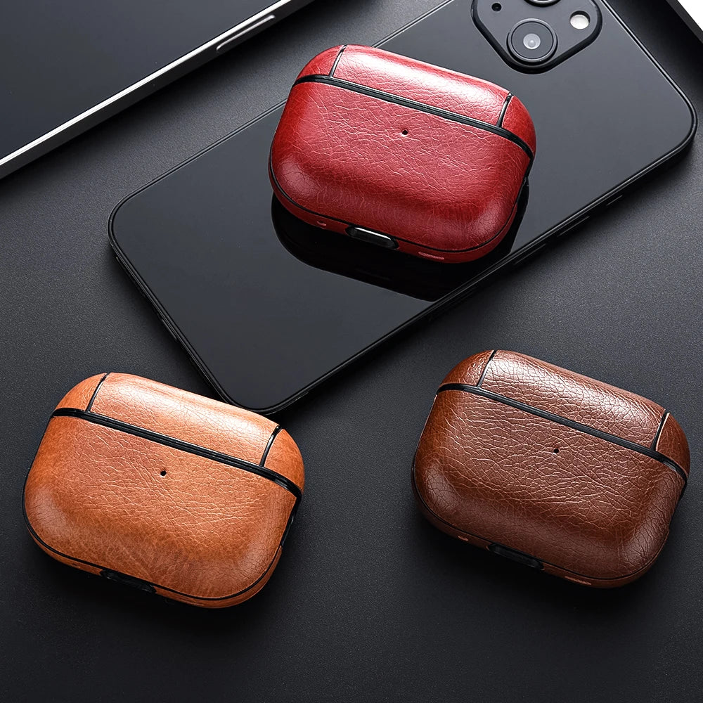 For AirPods Pro 2 Case Leather Earphone Case for Apple Air Pod 3 Pro 2. generasjon USB C