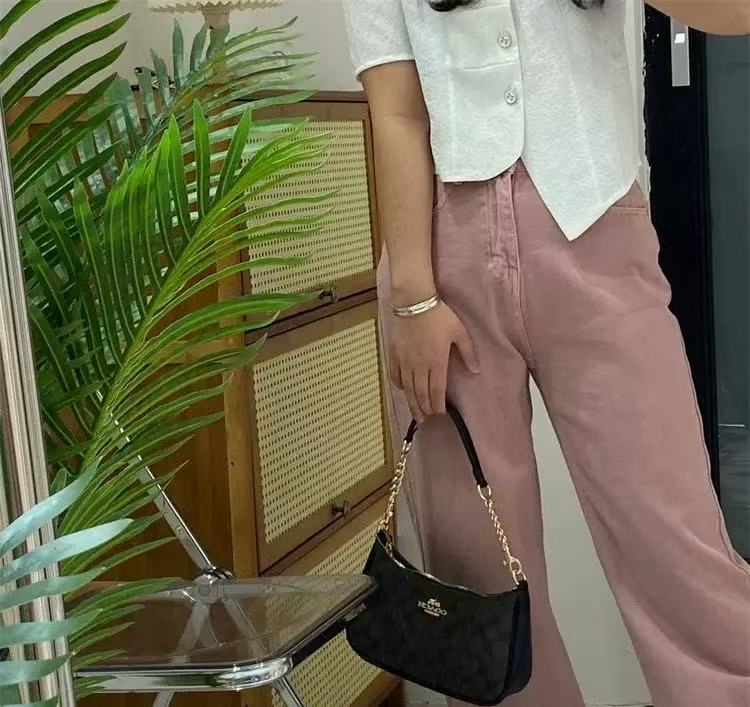 Monogram Handbag with Gold - Tone Chain Strap