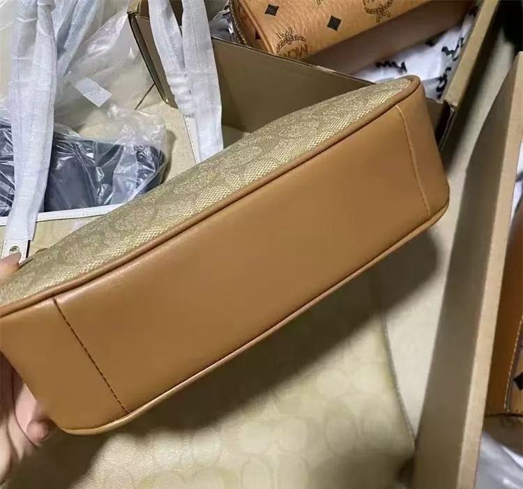 Monogram Handbag with Gold - Tone Chain Strap