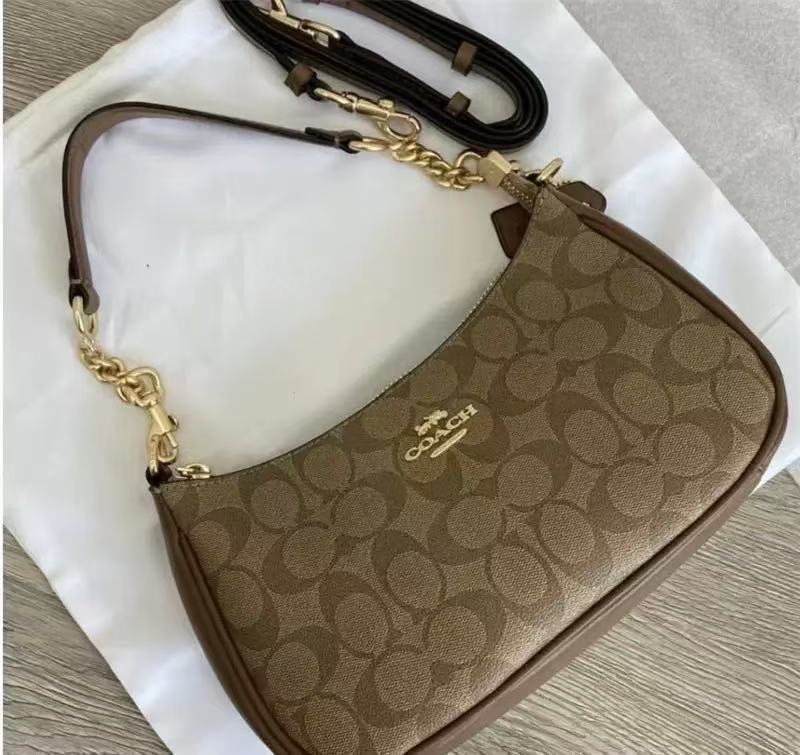 Monogram Handbag with Gold - Tone Chain Strap