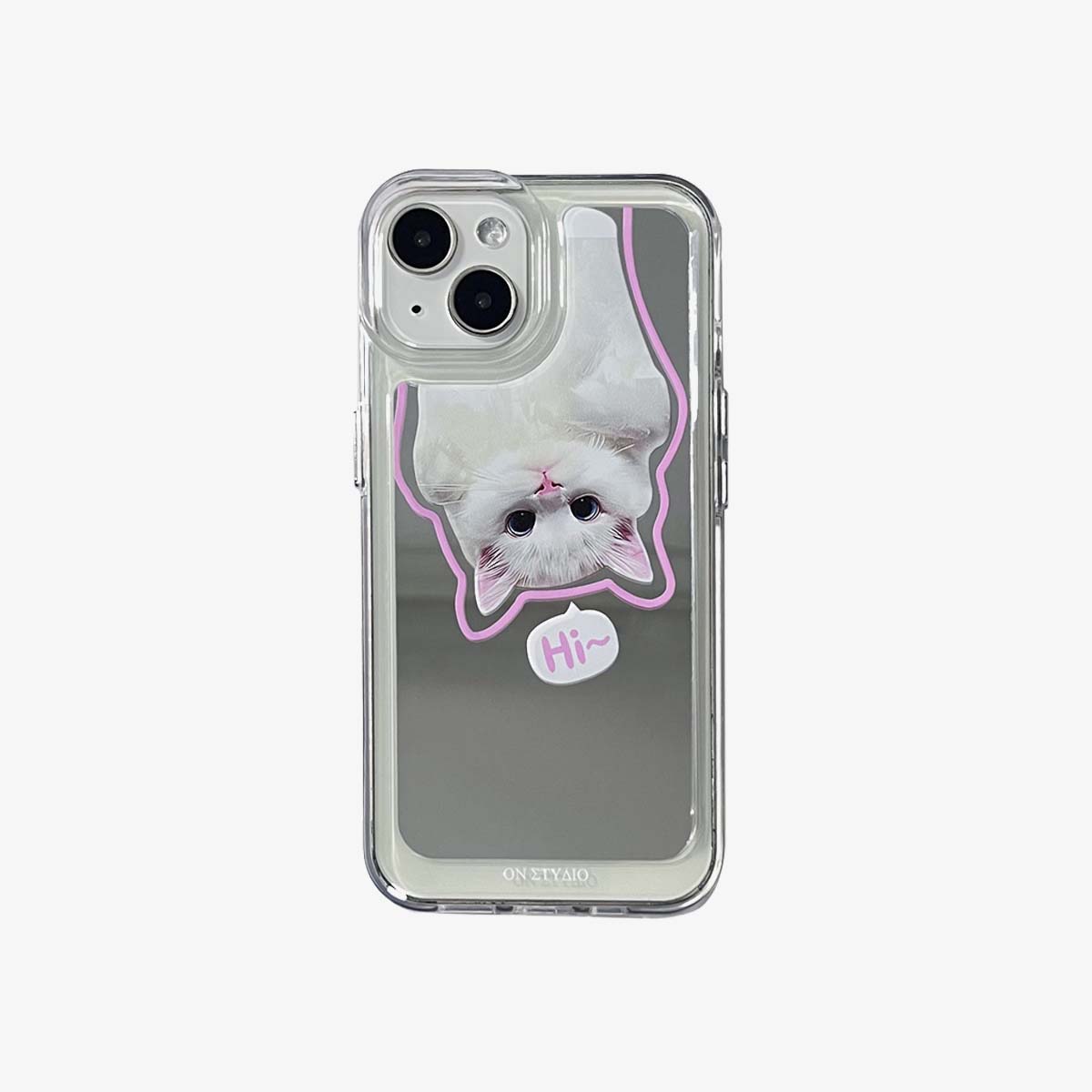 ミラー付きiPhoneケース | カップルキャッツ & Dogs Hi（2個購入で1個が50%オフ）