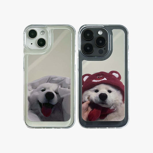 Mirror iPhone Case | Coppia cani samoyed (acquista 2 e ottieni uno sconto del 50%)
